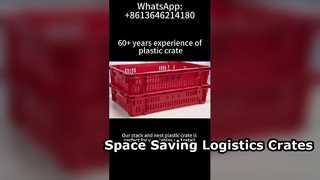 Plastikowa skrzynia do układania i gniazdowania na wystawę warzyw | Wentylowane rozwiązanie do przechowywania w supermarketach