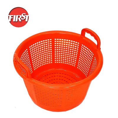 kupować Wielofunkcyjne plastikowe kosze do przechowywania Orange Mesh Crate Barrel Seafood Storage produkcja online
