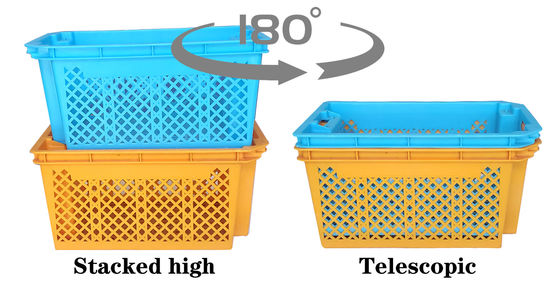 kupować Stack And Nest Crate Supplier OEM Reversible Plastic Crate Agricultural Harvesting Supermarket Crate produkcja online