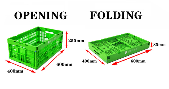 kupować 600*400*255mm Skrzynka składalna Skrzynki plastikowe do składania owoców i warzyw produkcja online