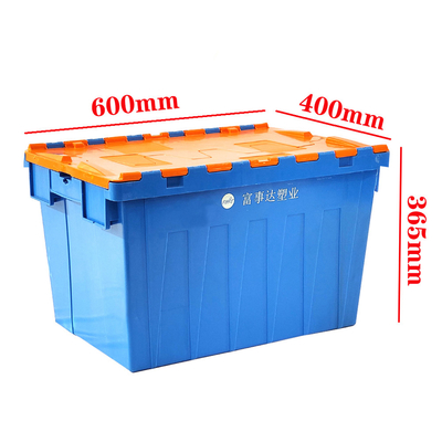 kupować 600*400*365mm Plastikowe nieprzepuszczalne skrzynki z przymocowaną pokrywą pojemniki ciężkie produkcja online