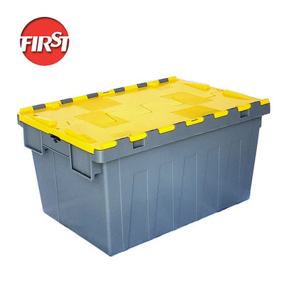 kupować Plastikowe skrzynki do przemieszczania się z przymocowanymi pokrywkami 600x400 mm Przemysłowe ustawialne i układane skrzynki Euro Logistics Box produkcja online