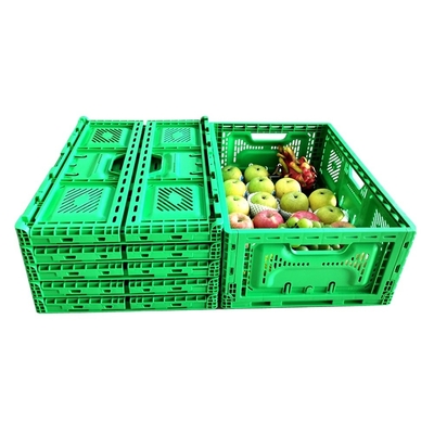 Niestandardowy ciężki składany plastikowy skrzynia do supermarketów rolnictwa składany 570 * 370 * 210mm