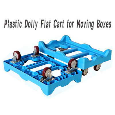 Plastikowy Dolly Flat Cart do przenoszenia pudełek Ciężki 600 * 400mm Platformy Dolly Trolley